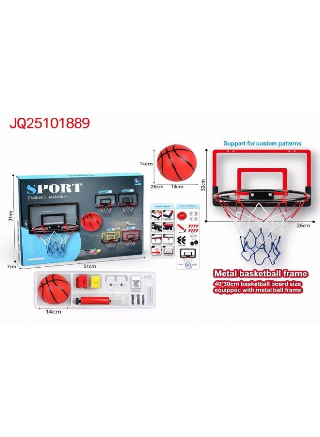 طقم سلة كرة سلة للأطفال – إطار معدني قوي للعب والحركة داخل المنزل أو في الخارج